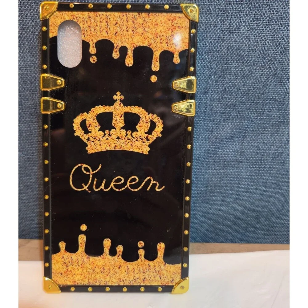 Boutique Samsung Galaxy Queen Crown Gold Square Case Shockproof